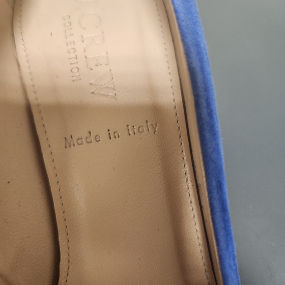 J. Crew COLLECTION Dulci Suede Kitten Heels Jeweled  Blue Italy Sz 5 - Picture 8 of 10